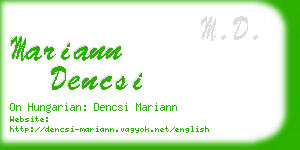 mariann dencsi business card